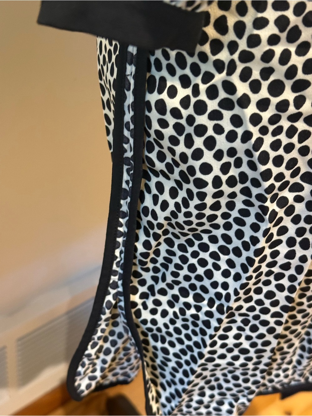 Griffin Paris NWT Cream Dot Wrap Dress with Tie Belt - Picture 9 of 13